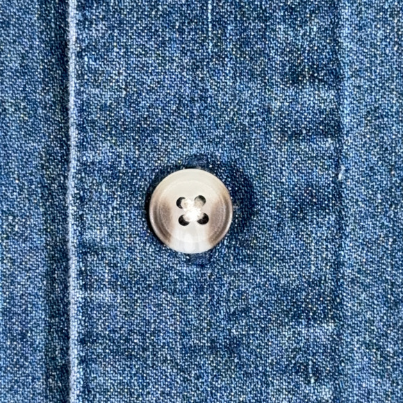 Vintage Key Shirt Adult LARGE Blue Chambray Workwear Outdoor Denim Style Y2K - Picture 4 of 8